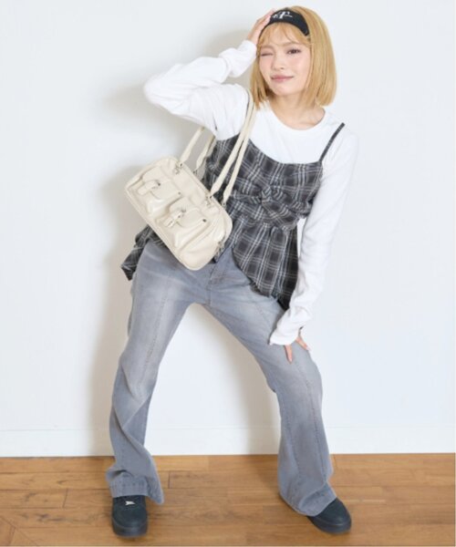 LOVETOXIC（ラブトキシック）の「インナーツキイレヘムチェックキャミソール（Tシャツ/カットソー・キッズ・ブラック/ブラウン・130cm/L:160cm/S:140cm/M:150cm）」の15枚目の写真