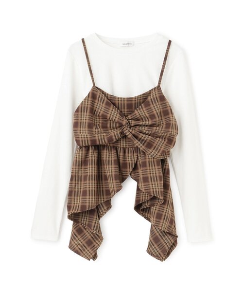 LOVETOXIC（ラブトキシック）の「インナーツキイレヘムチェックキャミソール（Tシャツ/カットソー・キッズ・ブラック/ブラウン・130cm/L:160cm/S:140cm/M:150cm）」の13枚目の写真