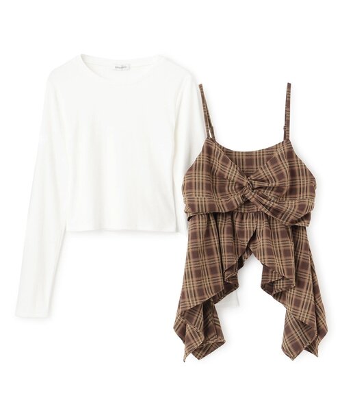 LOVETOXIC（ラブトキシック）の「インナーツキイレヘムチェックキャミソール（Tシャツ/カットソー・キッズ・ブラック/ブラウン・130cm/L:160cm/S:140cm/M:150cm）」の10枚目の写真