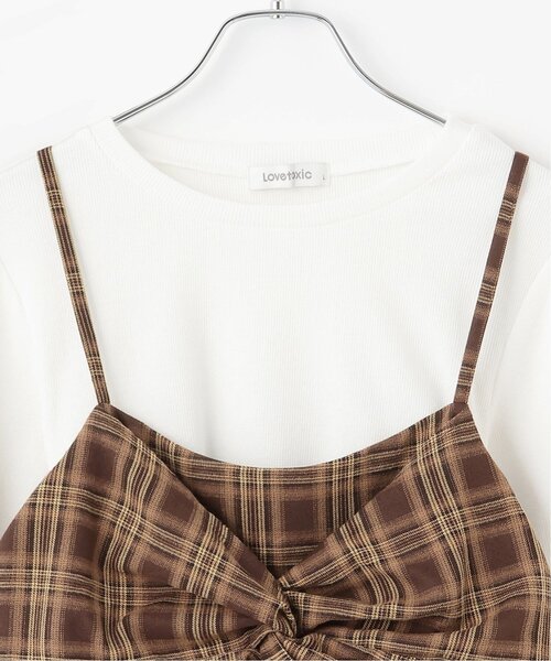 LOVETOXIC（ラブトキシック）の「インナーツキイレヘムチェックキャミソール（Tシャツ/カットソー・キッズ・ブラック/ブラウン・130cm/L:160cm/S:140cm/M:150cm）」の9枚目の写真