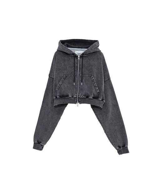 Nora Lily（ノラリリー）の「【Nora Lily】「elle」Chemical Denim Like Sweat Zip-up Hoodie（パーカー・レディース・インディゴブルー/ブラック・FREE）」の10枚目の写真