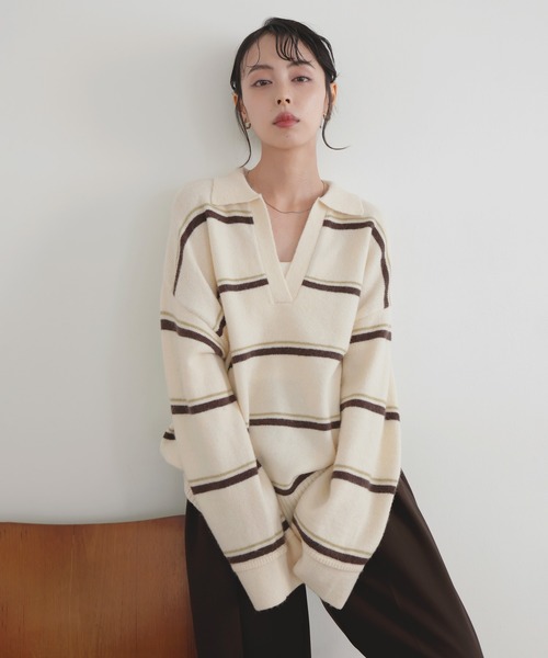 美品　MARK & LONA RF Leopard ポロセーター 美品 MARK & LONA RF Leopard ポロセーター MARK&LONA ニット