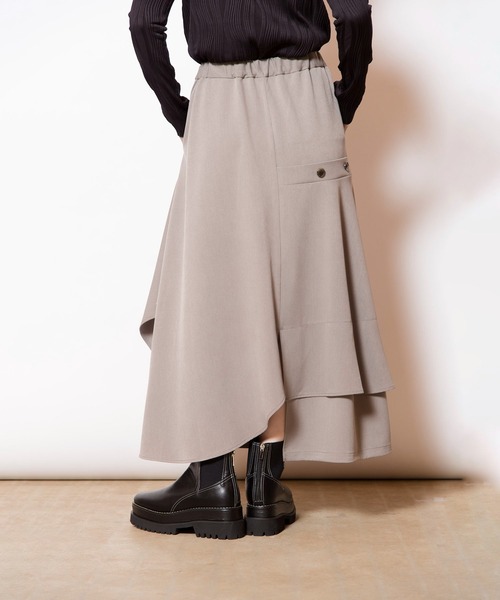 OSMOSIS（オズモーシス）の「切替フレアースカート（スカート・レディース・グレー/ブラック/キャメル・ONE SIZE）」の7枚目の写真