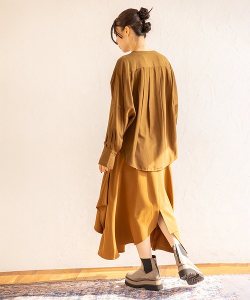 OSMOSIS（オズモーシス）の「切替フレアースカート（スカート・レディース・グレー/ブラック/キャメル・ONE SIZE）」の11枚目の写真