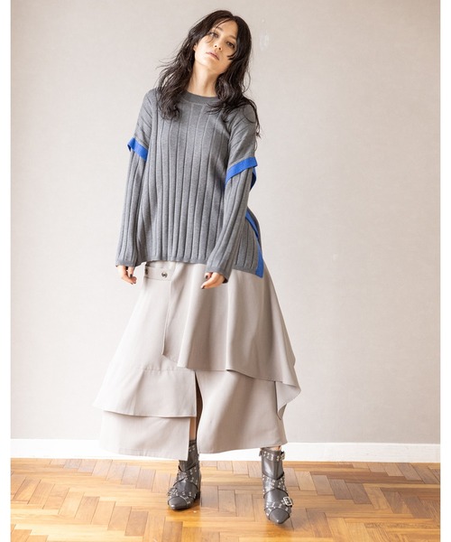 OSMOSIS（オズモーシス）の「切替フレアースカート（スカート・レディース・グレー/ブラック/キャメル・ONE SIZE）」の17枚目の写真