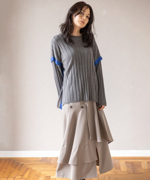 OSMOSIS（オズモーシス）の「切替フレアースカート（スカート・レディース・グレー/ブラック/キャメル・ONE SIZE）」の20枚目の写真