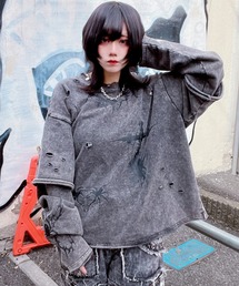 REFLEM（レフレム）の「『REFLEM/レフレム』フェイクレイヤードダメージPO/プルオーバースウェットシャツ（スウェット）」