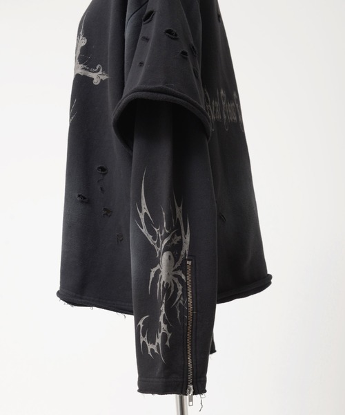 REFLEM（レフレム）の「『REFLEM/レフレム』フェイクレイヤードダメージPO/プルオーバースウェットシャツ（スウェット・レディース・ブラック/グレー・FREE）」の19枚目の写真