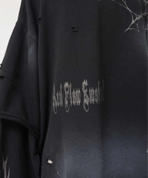 REFLEM（レフレム）の「『REFLEM/レフレム』フェイクレイヤードダメージPO/プルオーバースウェットシャツ（スウェット・レディース・ブラック/グレー・FREE）」の20枚目の写真