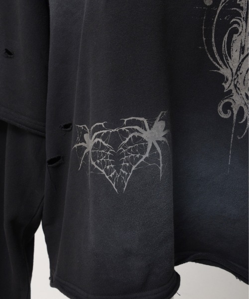 REFLEM（レフレム）の「『REFLEM/レフレム』フェイクレイヤードダメージPO/プルオーバースウェットシャツ（スウェット・レディース・ブラック/グレー・FREE）」の22枚目の写真