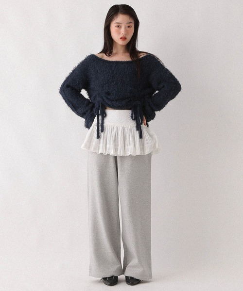 Heather(ヘザー)の「2WAYワイドスウェットパンツ2 599663(スウェットパンツ・レディース・スミクロ/グレー/グレー系その他/ブラウン系その他/ピンク・FREE)」の15枚目の写真