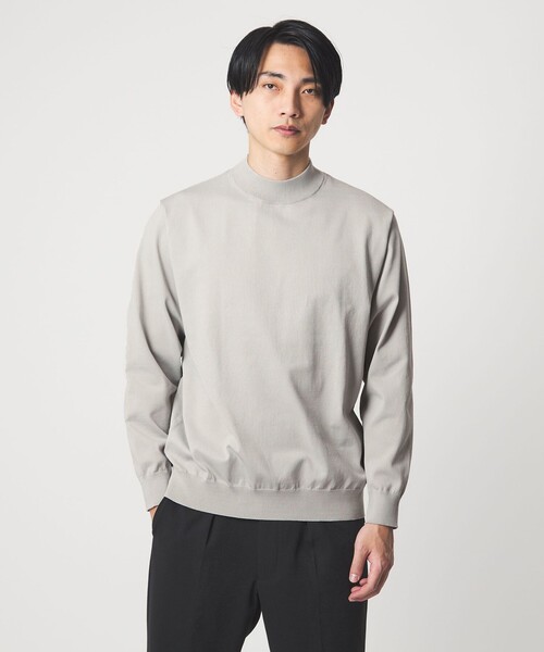 A+ ポリエステル モックネック ニット -ウォッシャブル-（ニット