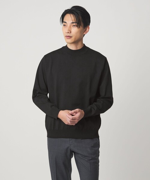 A+ ポリエステル モックネック ニット -ウォッシャブル-（ニット