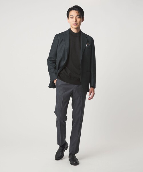 green label relaxing（グリーンレーベルリラクシング）の「A+ ポリエステル モックネック ニット -ウォッシャブル-（ニット/セーター・メンズ・ライトグレー/ブラック/ライトブルー・M/XL/L/S）」の9枚目の写真