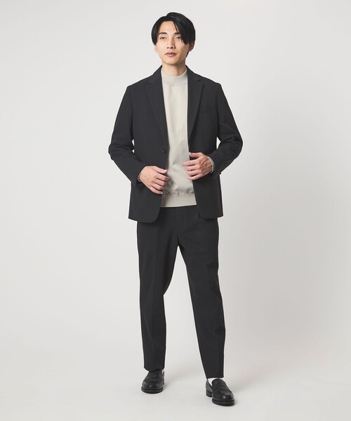 セール】A+ ポリエステル モックネック ニット -ウォッシャブル