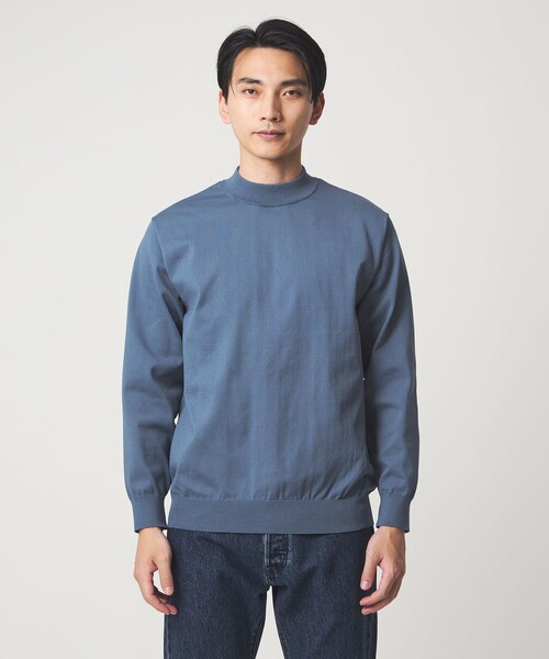 green label relaxing（グリーンレーベルリラクシング）の「A+ ポリエステル モックネック ニット -ウォッシャブル-（ニット/セーター・メンズ・ライトグレー/ブラック/ライトブルー・M/XL/L/S）」の14枚目の写真