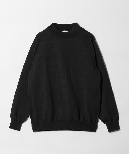 セール】A+ ポリエステル モックネック ニット -ウォッシャブル