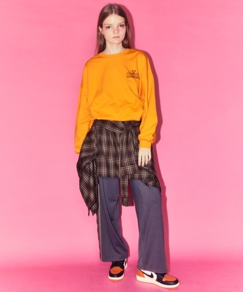 Candy Stripper（キャンディストリッパー）の「CHECK SHIRT LAYERED TRACK パンツ（その他パンツ・レディース・ブラック/ライトブルー/ブラウン・FREE）」の7枚目の写真