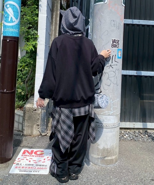 Candy Stripper（キャンディストリッパー）の「CHECK SHIRT LAYERED TRACK パンツ（その他パンツ・レディース・ブラック/ライトブルー/ブラウン・FREE）」の15枚目の写真