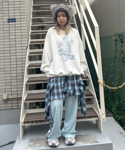 Candy Stripper（キャンディストリッパー）の「CHECK SHIRT LAYERED TRACK パンツ（その他パンツ・レディース・ブラック/ライトブルー/ブラウン・FREE）」の16枚目の写真