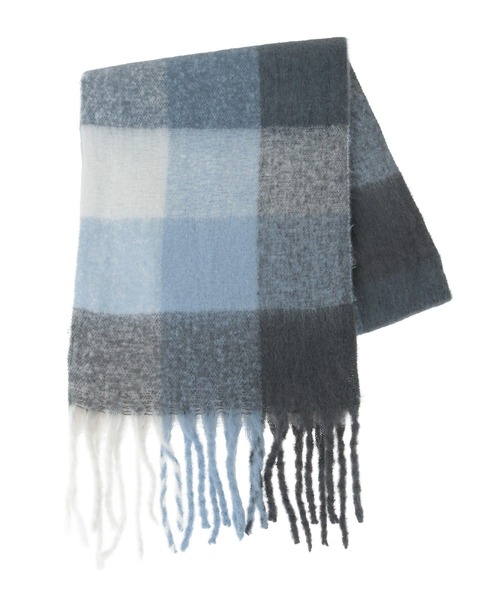 earth music&ecology(アースミュージックアンドエコロジー)の「ブロックチェックマフラー(マフラー・レディース・グレー/ピンク・F)」の14枚目の写真