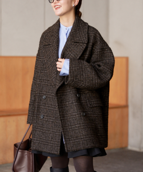 IENA(イエナ)の「LA TORRE チェックコート(その他アウター・レディース・ブラウン・36/38)」の3枚目の写真