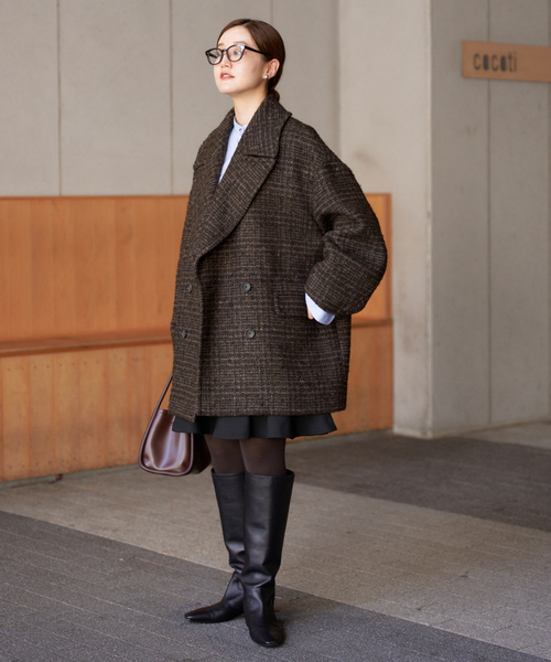 IENA(イエナ)の「LA TORRE チェックコート(その他アウター・レディース・ブラウン・36/38)」の8枚目の写真