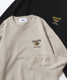 MRU（エムアールユー）の「2025AW MRU/エムアールユー オーバーサイズ 裏起毛 アニマル/エイトボール/髭おじ/ハンバーガー ワンポイント刺繍 クルーネックスウェット レディース メンズ トレーナー（スウェット）」