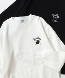MRU（エムアールユー）の「2026AW MRU/エムアールユー オーバーサイズ 裏起毛 アニマル/エイトボール/髭おじ/ハンバーガー ワンポイント刺繍 クルーネックスウェット レディース メンズ トレーナー（スウェット）」