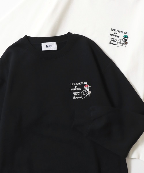 MRU(エムアールユー)の「2026AW MRU/エムアールユー オーバーサイズ 裏起毛 アニマル/エイトボール/髭おじ/ハンバーガー ワンポイント刺繍 クルーネックスウェット レディース メンズ トレーナー(スウェット・メンズ・アッシュグレー/ブラック系その他/ブラック系その他3/ブラック/グレー系その他/ブラック系その他2/グレー系その他2/ベージュ/グレー系その他3/ホワイト/ホワイト系その他/ブラック系その他4/ベージュ系その他・M/L/LL)」の5枚目の写真