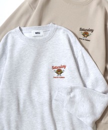 MRU（エムアールユー）の「2025AW MRU/エムアールユー オーバーサイズ 裏起毛 アニマル/エイトボール/髭おじ/ハンバーガー ワンポイント刺繍 クルーネックスウェット レディース メンズ トレーナー（スウェット）」