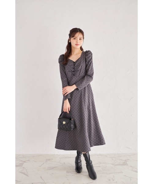 フロッキーハートドットワンピース（ワンピース）｜tocco closet