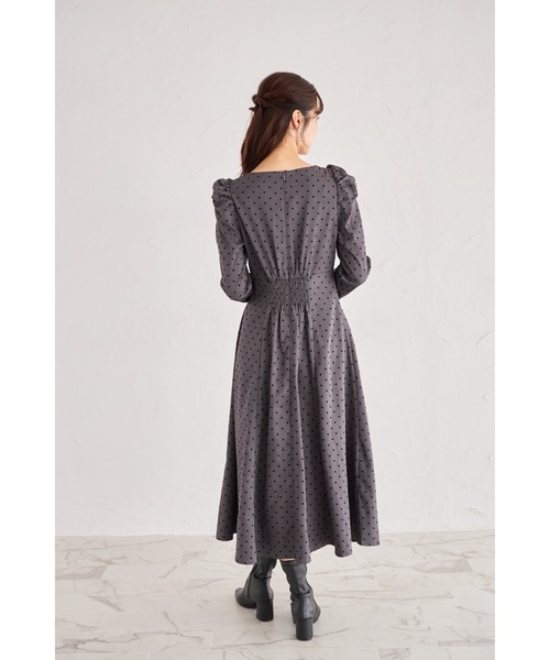 フロッキードットワンピース フロッキーハートドットワンピース