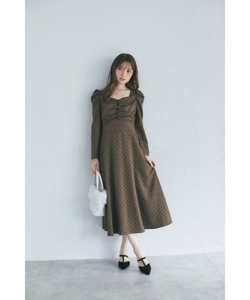 フロッキーハートドットワンピース（ワンピース）｜tocco closet