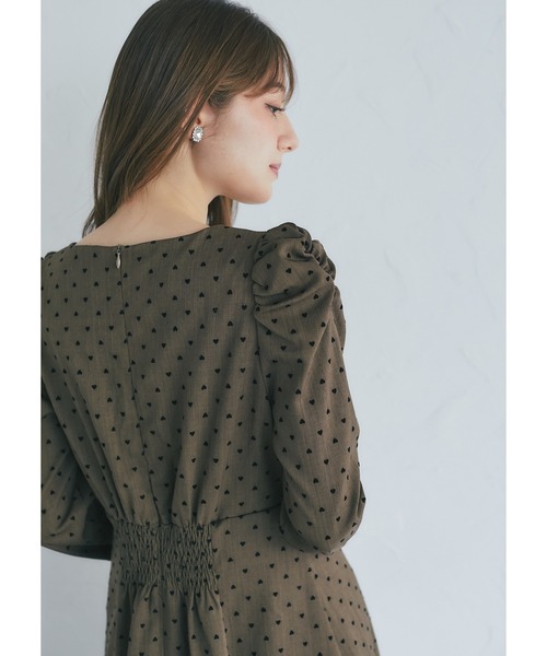 ももいろドア　Bドットワンピ フロッキーハートドットワンピース（ワンピース）｜tocco closet