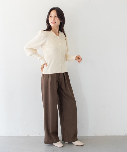 HER CLOSET(ハークローゼット)の「【HER CLOSET】ハイゲージ ポロリブニットトップス HIGH GAUGE POLO RIB KNIT TOPS(ニット/セーター・レディース・ネイビー/アイボリー/ブラック・MEDIUM)」の19枚目の写真