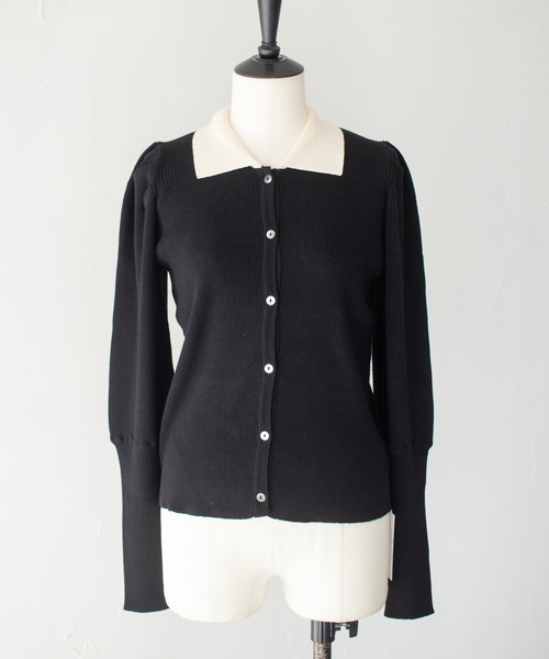 HER CLOSET】ハイゲージ ポロリブニットトップス HIGH GAUGE POLO RIB