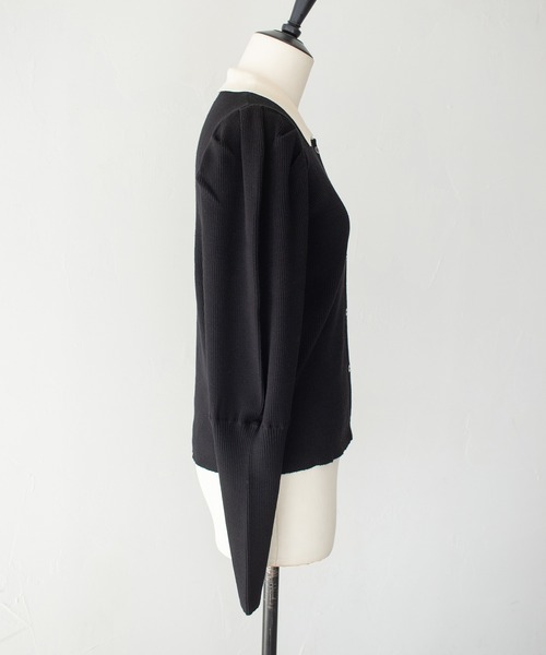 HER CLOSET(ハークローゼット)の「【HER CLOSET】ハイゲージ ポロリブニットトップス HIGH GAUGE POLO RIB KNIT TOPS(ニット/セーター・レディース・ネイビー/アイボリー/ブラック・MEDIUM)」の10枚目の写真