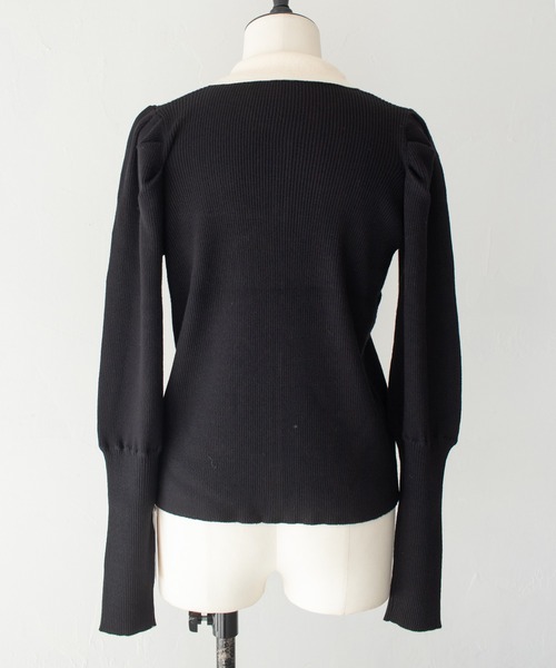 HER CLOSET】ハイゲージ ポロリブニットトップス HIGH GAUGE POLO RIB