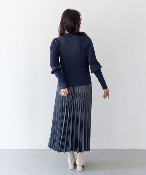 HER CLOSET(ハークローゼット)の「【HER CLOSET】ハイゲージ ポロリブニットトップス HIGH GAUGE POLO RIB KNIT TOPS(ニット/セーター・レディース・ネイビー/アイボリー/ブラック・MEDIUM)」の7枚目の写真