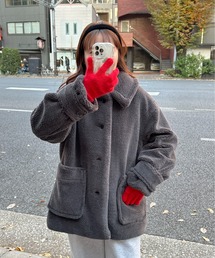 PILIT | ステンカラー ボアミドルコート(ステンカラーコート)