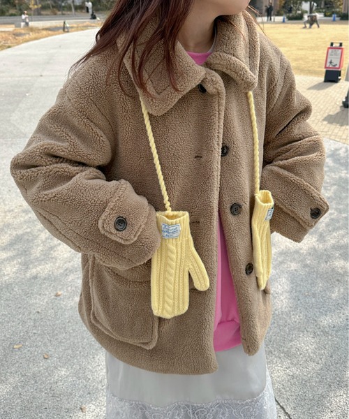 PILIT（ピリット）の「ステンカラー ボアミドルコート（ステンカラーコート・レディース・チャコールグレー/モカ/ベージュ・MEDIUM）」の2枚目の写真