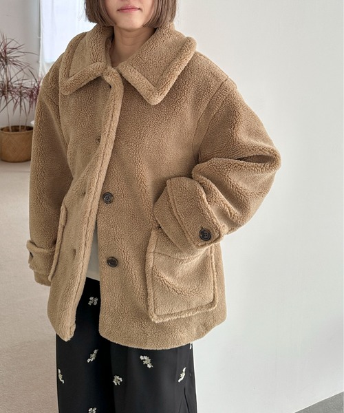 PILIT（ピリット）の「ステンカラー ボアミドルコート（ステンカラーコート・レディース・チャコールグレー/モカ/ベージュ・MEDIUM）」の15枚目の写真