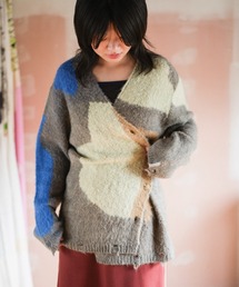 PAMM長袖ニットカーディガン グレーブルーネイビー Outer – pamm.officialstore