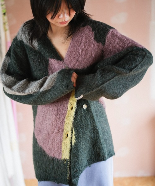 PAMM/生活のニットカーディガン/グレー PAMM（パム） カーディガン 生活のニットカーディガン レディース