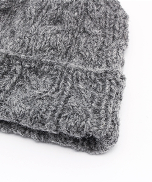 ikka(イッカ)の「ケーブルアランワッチ(ニットキャップ/ビーニー・レディース・オフホワイト/グレー/ネイビー・FREE)」の5枚目の写真