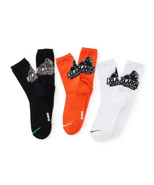 XLARGE KIDS(エクストララージキッズ)の「スランテッドOGクルーソックス(ソックス/靴下・キッズ・ホワイト/ブラック/オレンジ・13-15cm/15-17cm/17-19cm/19-21cm)」の7枚目の写真
