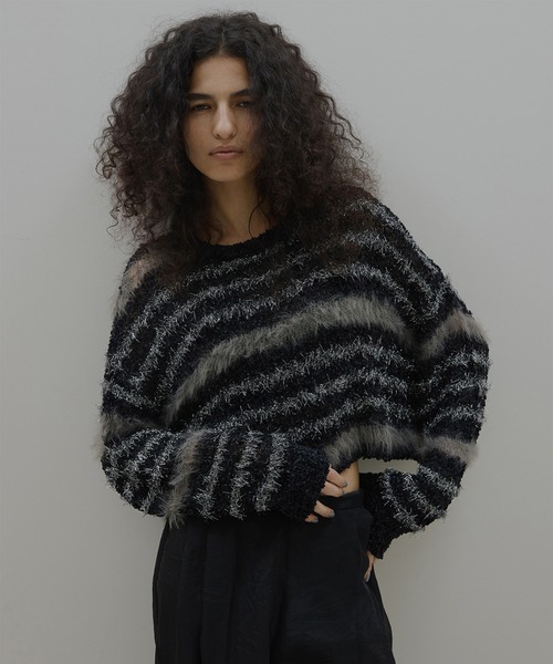 セール】MIX YARN BORDER KNIT TOP（ニット/セーター）｜Ameri（アメリ