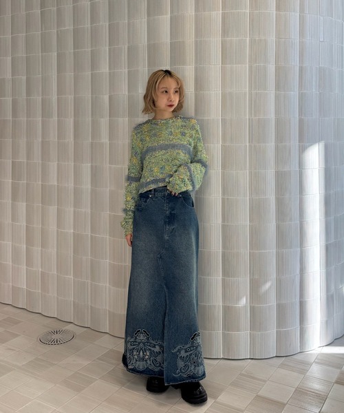 セール】MIX YARN BORDER KNIT TOP（ニット/セーター）｜Ameri（アメリ