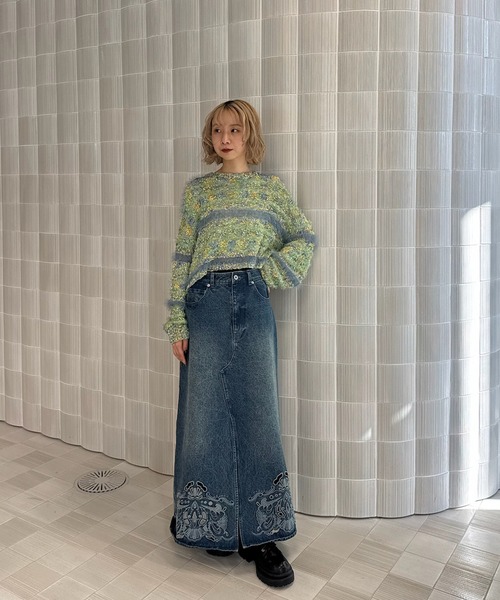 MIX YARN BORDER KNIT TOP（ニット/セーター）｜Ameri（アメリ）の